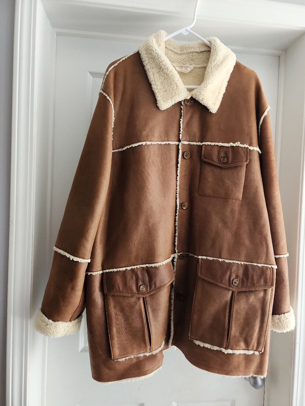 Remington Arms 1816 Men's 100% Merino Sheepskin Leather Coat Made Turkey Sz 48